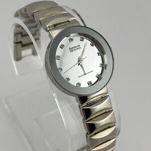 American Exchange Watch Women 28mm Case‎ Genuine Diamond 6" Band- New Battery